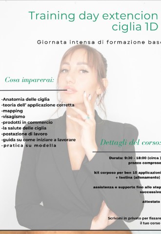 Locandina training day extension ciglia 1D
