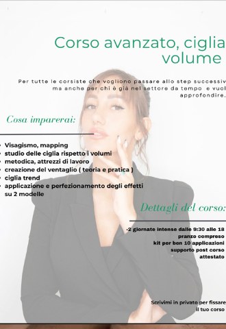 Locandina corso avanzato ciglia volume